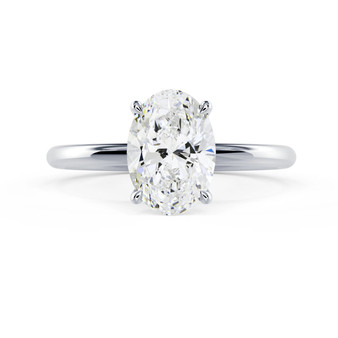 18k Four Prong Oval Cut Solitaire