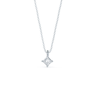 Princess Cut Solitaire Necklace 