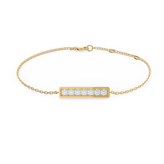 14k Gold Pavé Bar Bracelet - Diamond Bracelet