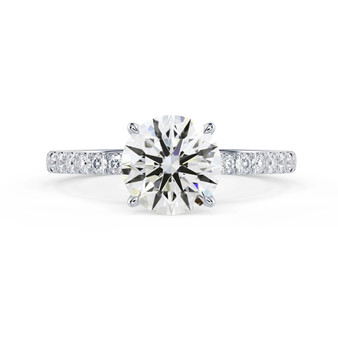 Round Pave Solitaire Engagement Ring