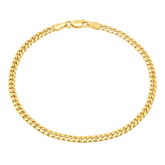 3.4mm cuban bracelet 14k solid gold