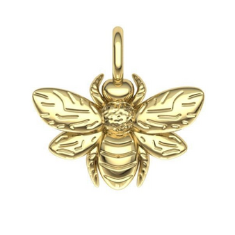 14k gold bee pendant solid gold bee necklace