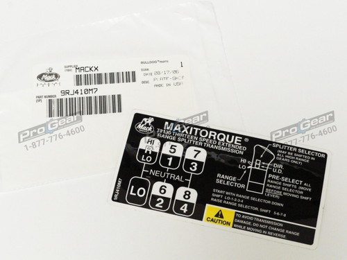 9RJ410M7 Mack 13 Speed Shift Pattern T2130 - photo 1