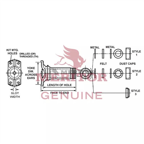 Meritor Slip Yoke P/N: 62NLS28-82A or 62NLS2882A