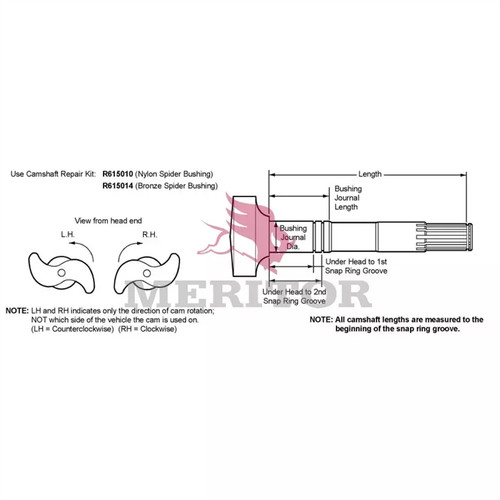 Meritor Camshft 1.50-10 P/N: R607208