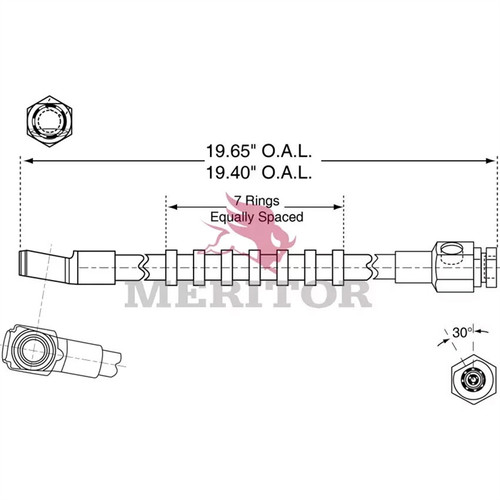 Meritor Brake Hose P/N: R4578386