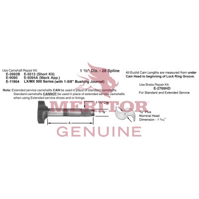 Meritor Camshaft / Rh P/N: 2210K7395F