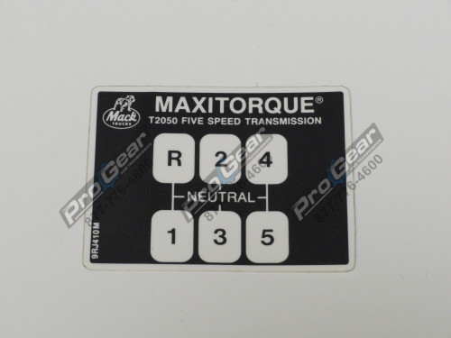 9RJ410M Mack T2050 5-Speed Transmission Shift Pattern Diagram - photo 1