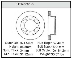 Bendix Rotor P/N: E12685016