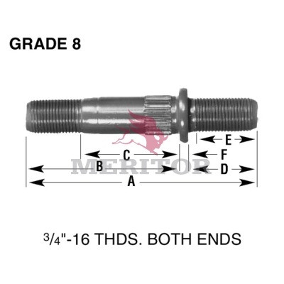 Meritor Stud - Shldr Serrated P/N: 09-002082 or 09002082
