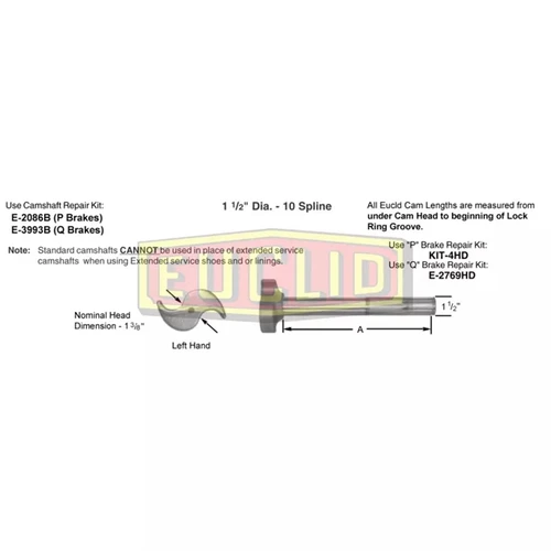 Meritor Camshaft-Right Hand P/N: E5056 or E-5056