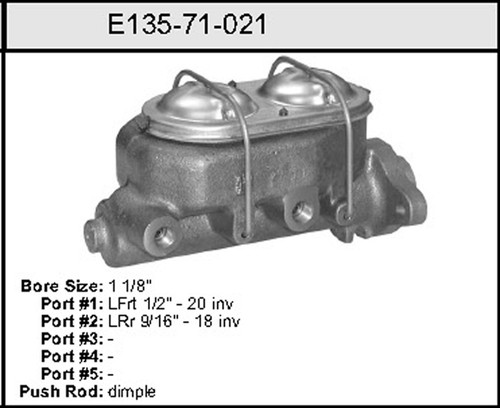Bendix Master Cylinder P/N: E13571021