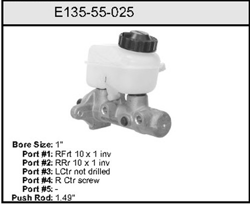 Bendix Master Cylinder P/N: E13555025