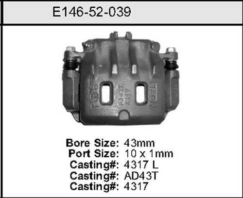 Bendix Exchange Caliper P/N: E14652039