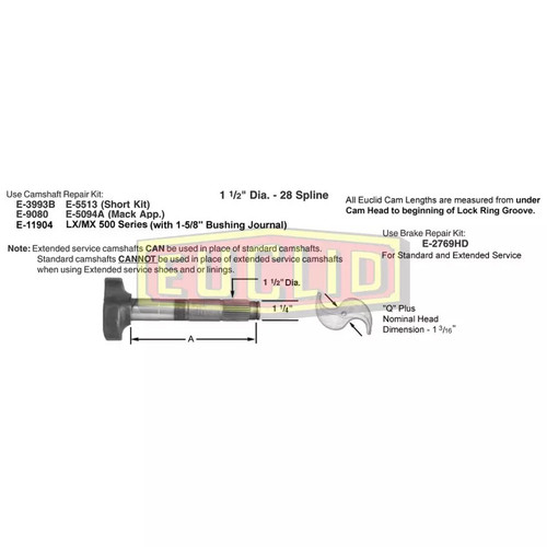 Meritor Camshaft-Right Hand Q+ P/N: E11580