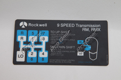 2297T6104 Meritor 9 Speed Rm P/N: Rmx Shift Pattern Decal - photo 1