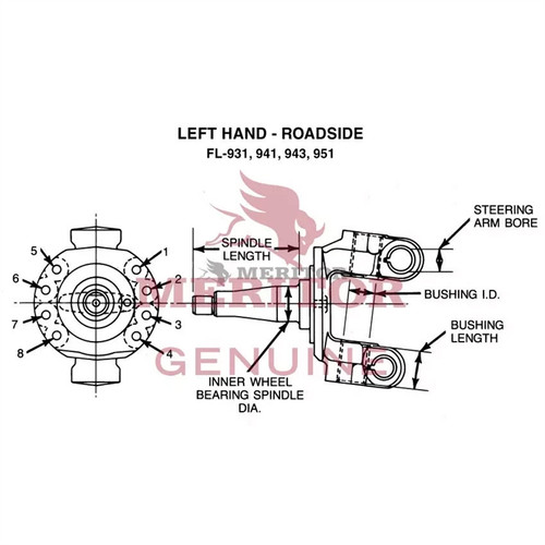 Meritor Knuckle Assembly P/N: A26-3111M2301 or A263111M2301