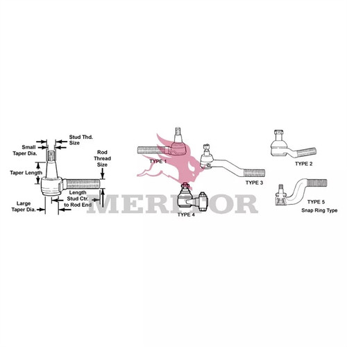 Meritor Tie Rod End P/N: R230147