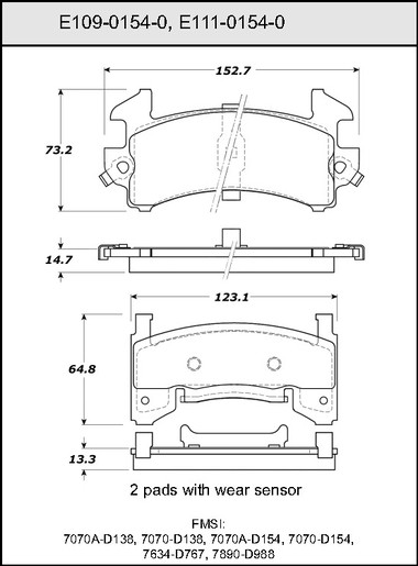 Bendix Disc Pad P/N: E10901540