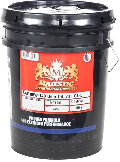 MAJ85W1405G Majestic 85W-140 Gear Oil, API GL-5, 5 Gallon Pail