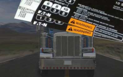 Truck Shift Label diagrams and patterns