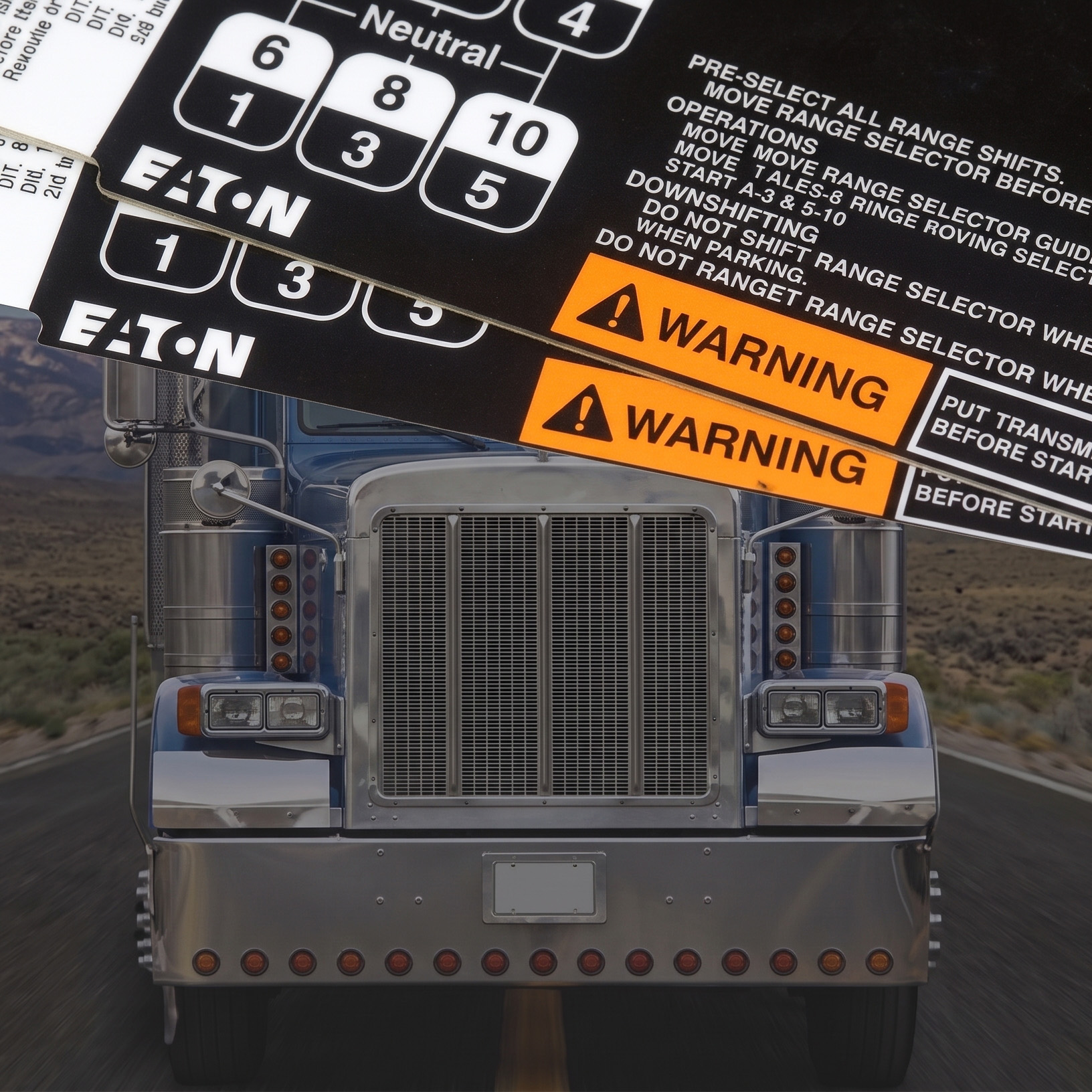 Truck Shift Label diagrams and patterns