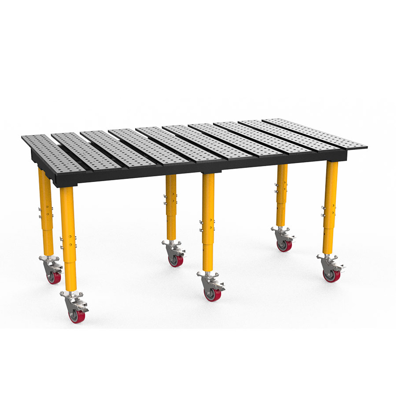 HEAVY DUTY WELDING TABLES, Size W x D x H: 144 x 48 x 36, Top: 1/2,  Optional Casters: Included