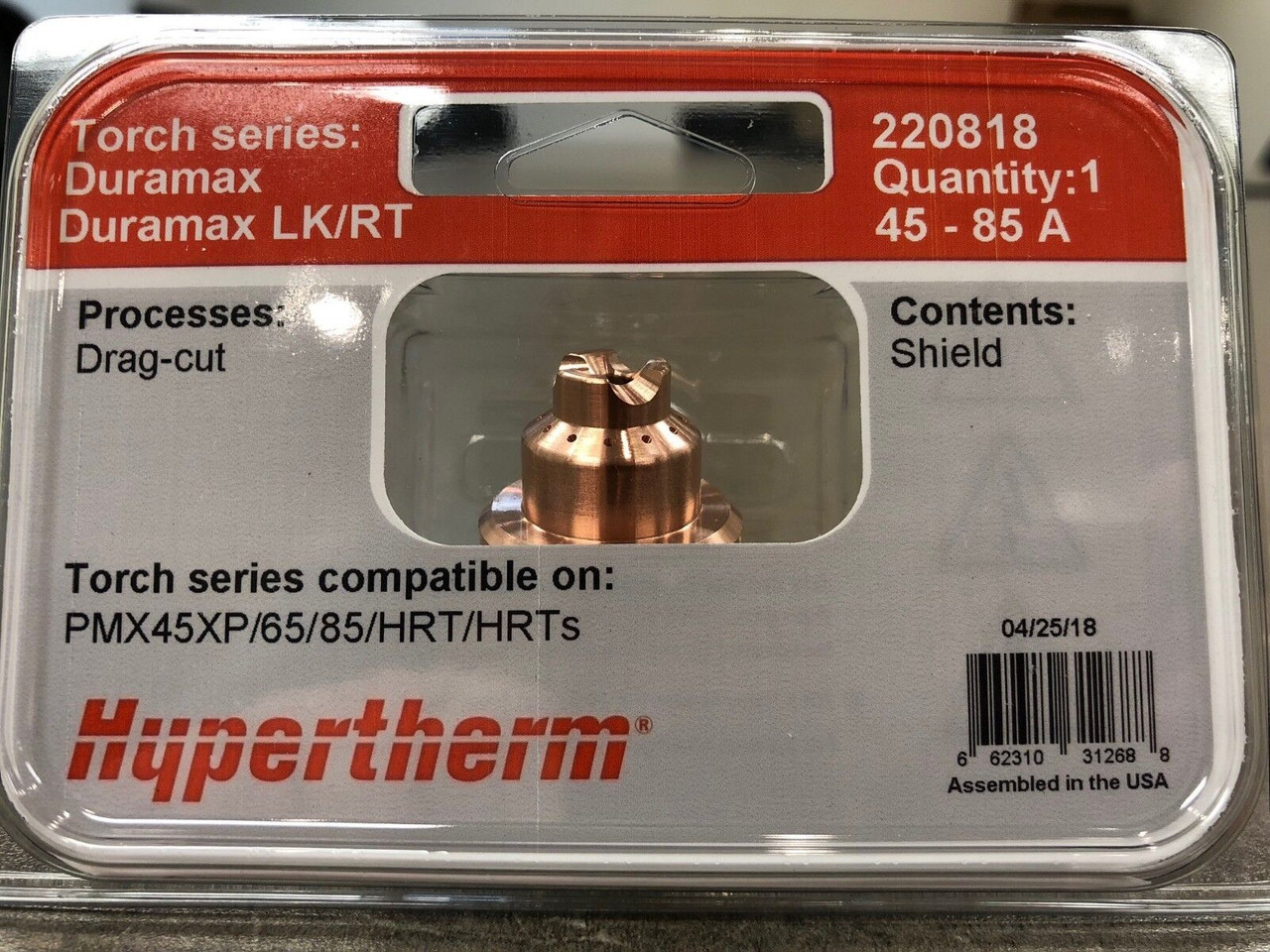 Hypertherm Drag Cutting Shield, Duramax Torches, 45-85 AMP, 1/PK