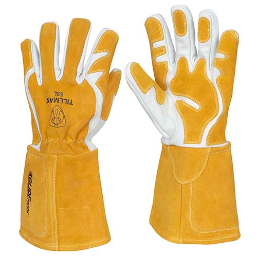 Tillman 53 MIG Welding Gloves, Premium Top Grain / Split Cowhide with Glide Patch and Leather Heat Shield, Cotton Fleece Lined, X-Large (53XL)