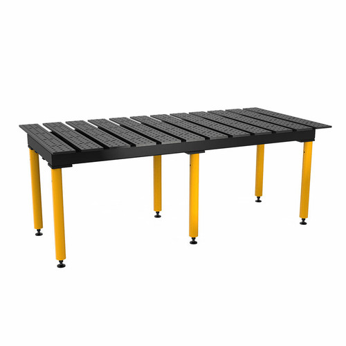 BuildPro 8' x 4' Slotted Welding Table, Nitrided Finish, Heavy-Duty Legs, Table Surface Height 36.5" (TMQA59446)