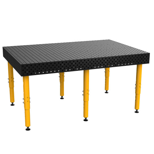 BuildPro 6' x 4' ALPHA 5/8 Welding Table, Nitrided Finish, Adjustable Heavy-Duty Legs, Table Surface Height 28.5" - 38.5" (TA5-7248Q-B1)