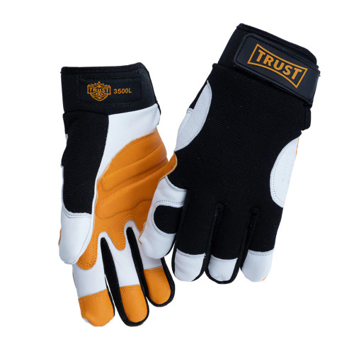 Trust Protection 3500 Mechanics Gloves, Super Premium Goatskin, Large (3500L)