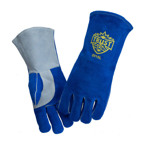 Trust Protection 2015 Stick Welding Gloves, Premium Side Split Cowhide, Cotton/Foam Lined, Large (2015L)