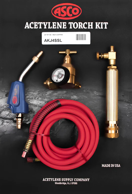 ASCO Air/Acetylene Torch Kit, Self Lighting JET Quick Connect with AJ3SL JET Tip (AKJ4SSL)