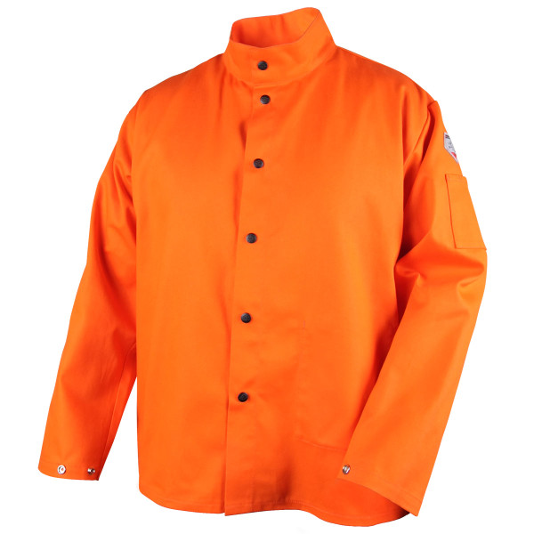 Black Stallion TruGuard 200 FR Cotton Welding Jacket, Safety Orange, X-Large (FO9-30C-XL)