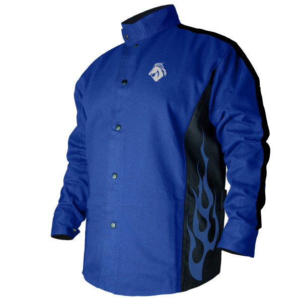 Black Stallion BSX Contoured FR Cotton Welding Jacket, Royal Blue, 2X-Large (BXRB9C-2XL)