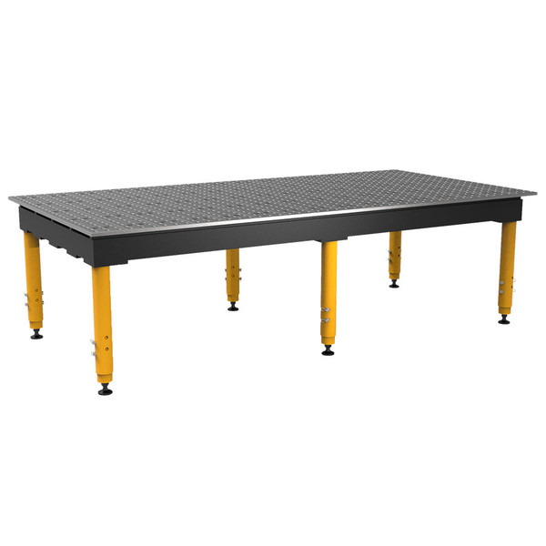 BuildPro 8' x 4' MAX Welding Table, Standard Finish, Adjustable Heavy-Duty Legs, Table Surface Height 28.5" - 38.5" (TMR59648F)