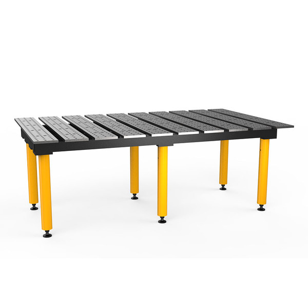 BuildPro 6-1/2' x 4' Slotted Welding Table, Standard Finish, Heavy-Duty Legs, Table Surface Height 30.5" (TMB57846)