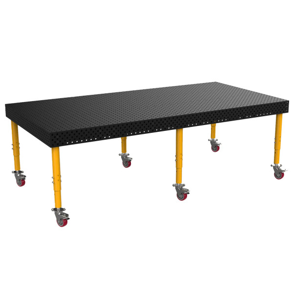 BuildPro 10' x 5' ALPHA 5/8 Welding Table, Nitrided Finish, Adjustable Heavy-Duty Legs with Casters, Table Surface Height 33" - 43" (TA5-10260Q-C1)