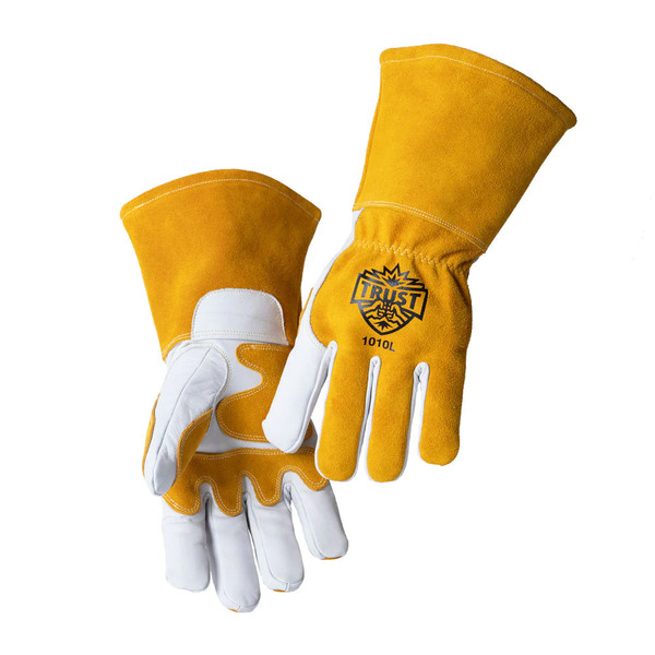 Trust Protection 1010 MIG Welding Gloves, Premium Top Grain/Split Cowhide, Cotton Fleece Lined, Medium (1010M)