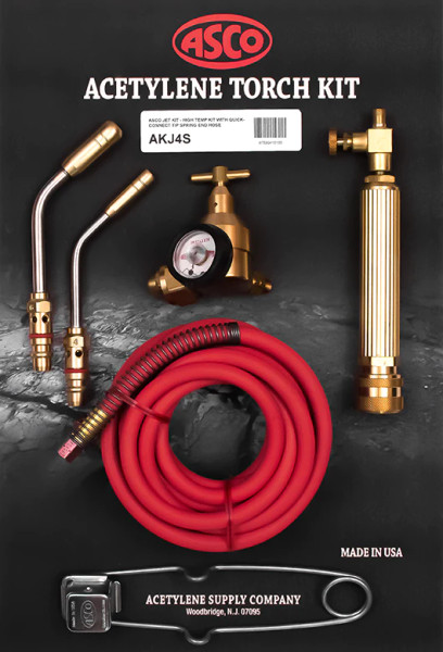 ASCO Air/Acetylene Torch Kit, JET "T" Deluxe Quick Connect with AJ4T and AJ6T JET Tips (AKJ4-S)JET Tips (AKJ4-S)