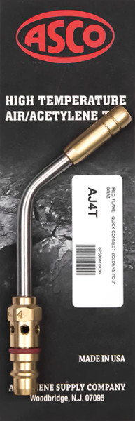 ASCO AJ4T High Temperature Acetylene JET Tip, Quick Connect with a Medium Flame (AJ4-T)