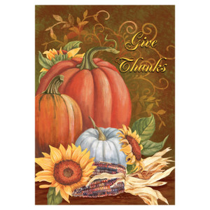 Thanksgiving Garden Flag - Give Thanks Medley