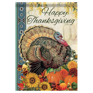 Thanksgiving Banner Flag - Vintage Turkey