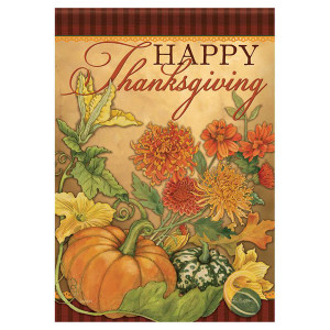 Thanksgiving Banner Flag - Thanksgiving Floral