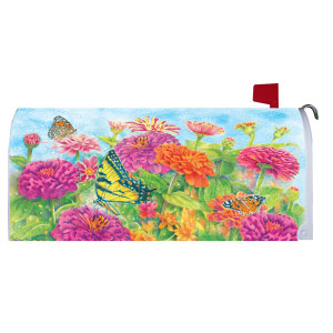 Spring Mailbox Cover - Butterfly Zinnias
