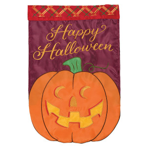 Halloween Applique Garden Flag - Jack-O-Lantern