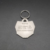 Handmade Stainless Steel dirt bike number plate shaped Pet ID tag.