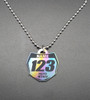 Northern Lights Titanium Number Plate Necklace with Personalized Graphics