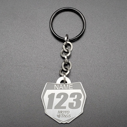 Dirt bike number plate keychain hotsell